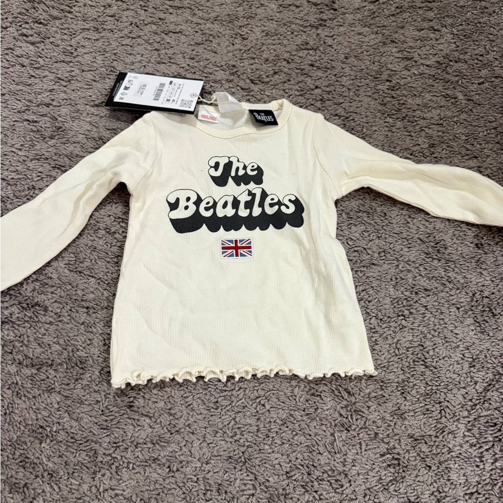 Zara Kids Cream Long Sleeve Beatles Tee